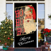 Aperturee - Hohoho Vintage Santa Claus Christmas Door Cover